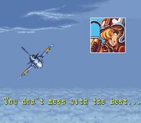 une photo d'Ã©cran de U.N. Squadron sur Nintendo Super Nes